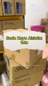 Disposable Wooden Spoon Ice Cream Dessert Spoon 75mm Sudu Kayu Aiskrim - 1Ctn (100Pcs X 200Pkt)