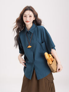 Retro Short Sleeve Loose Slim Two-Piece Womens Clothing Set