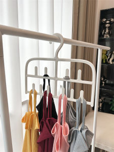 Multi-Functional Plastic Clothes Hanger with Hooks for Underwear Socks Hats Scarves Storage Organizer Closet Dormitory Rack