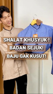 S&D PROJECT Baju Koko Muslim Bahan Madinah Warna Cokelat M-XL Untuk Pria Dewasa Lengan Panjang