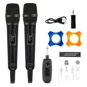 SKM9000 2 Channel Wireless Super 2.4G Karaoke Handheld Microphone 200m for Teaching Wedding Party Show Meeting Speech