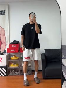 American Style Mens Basketball Sport Shorts Summer Trendy Loose Straight Casual Five-Quarter Pants Thin Material Polyester