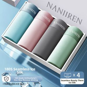 Nanjiren | Ice Silk Flatseam Thin Breathable Antibacterial Boxer Shorts