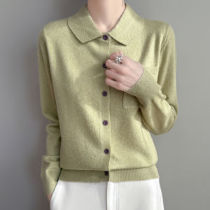 YUEXINYIRONG | Polo Neck Shirt Style Knitwear Gray Series 2025 New Style