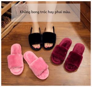 Womens Fluffy Slippers Casual Indoor Home Cotton Slippers Large Size Outdoor Wearable Soft Plush Slip-On Shoes