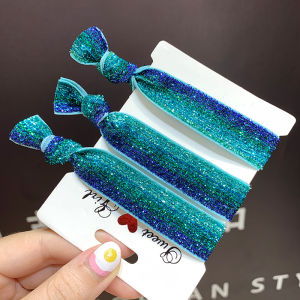 GoBjnk Colorful Gradient ผ้าคลุมผมสไตล์เกาหลี สายรัดผมสีทอง เครื่องประดับผมสำหรับผู้หญิง สไตล์หวานๆ