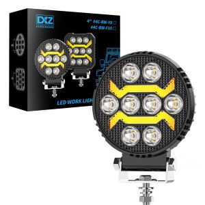 4 inch Black Knigh Round DRL Day Running Lights Modified LED Work Lights Off-Road Vehicle Spotlights ATV SUV 4X4 Headlights Flas