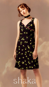 Shaka SS22 Always Bloom Dress เดรสสั้น ลายดอกไม้ ด้านหน้าจับจีบเย็บล็อคห่วง DS-S220319