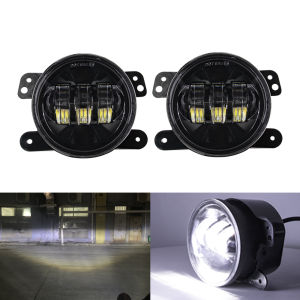 Car LED 4 inch Front Bumper Fog Light For Jp Wrangler JK TJ Off-Road With White Halo Ring DRL Angel Eyes Lamp Fog Lights