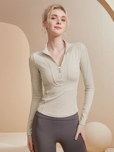 เสื้อยืดโยคะแขนยาวสำหรับผู้หญิง ดีไซน์เก๋ไก๋ ทรงสลิมฟิต สำหรับออกกำลังกาย วิ่ง ฤดูใบไม้ผลิและฤดูใบไม้ร่วง