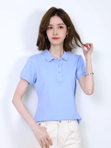 Muuv-It New Collar Shirt Women Cotton Polo Shirt Black Polo Tee Women Office Work Shirt Female Shirt