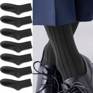 7 Pairs Business Men Suits Formal Dresses Mid Tube Socks Comfortable Breathable Sweat Absorbing All Season Universal Casual Sock