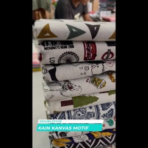 KAIN KANVAS MOTIF DAUN SEPATU METERAN LEBAR 1.5 METER