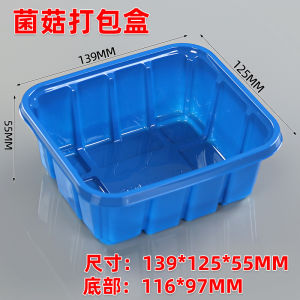 Thickened Plastic Disposable Mushroom Packaging Box Square Vegetable And Fruit Packaging Box No Cover Blue Color Kitchen Supply