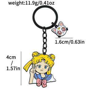 Bandai | Anime Sailor Moon Girl Key Ring Fashion Keychain for Motorcycles Students Bags Backpacks Key Holder Gifts