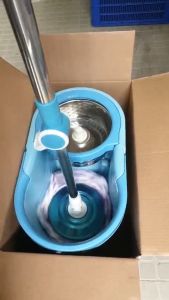 Bộ lau nhà tự vắt thông minh xoay 360 độ mâm tròn thùng lau nhà lồng inox xoay vắt rất nhẹ cây lau mâm inox chắc chắn kèm bông lau siêu sạch