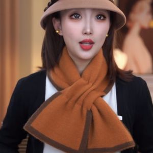 Versatile Double-Sided Sheep Fleece Small Scarf Pierced Lazy Persons Scarf Warm Neck Protection Autumn Winter Milan Style Scarf