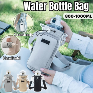 800-1000ML Water Bottle Carrier Bag Collapsible with Shoulder Strap Tumbler Bottle Cup Carry Holder