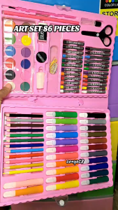 【Painting full set】42/86pcs Kids Coloring Painting Set Water Color Crayon Drawing Non-Toxic Materials Storage Case Kit Art Tools