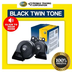 HELLA Black Twin Tone Car Motorcycle Horn Set 100% Authentic / Original