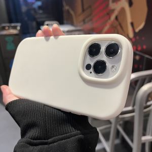 Ốp Điện Thoại Di Động Thích Hợp Dùng Cho Iphone15promax Hình Bầu Dục Vỏ Bảo Vệ Nữ Mẫu Mới 14promax Iphone Vỏ Mềm Plus Chống Vân Tay X Rơi XR Màu Trơn 13P Đáng Yêu Đơn Giản 12