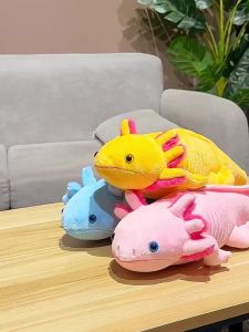 JEREMY1 Colorful Newt Plush Toy Plushie Axolotl Salamander Plush Toy Cartoon Newt Fish Salamander Fuzzy Plush Fish Children Toys