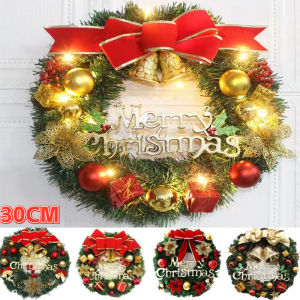 Christmas Wreath Artificial Garland Handmade Door Hanging Xmas Party Ornaments DIY Gift