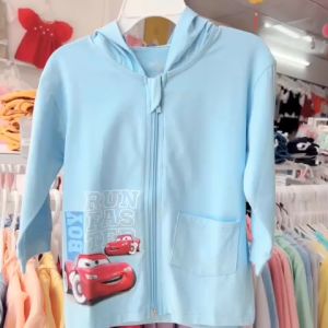 Áo khoác mũ khóa kéo cho bé trai và bé gái áo khoác thun cotton hè cho bé trai và bé gái