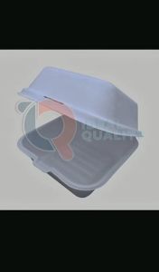 Bagasse Rectangle Container 2 Sekat + Lid( tutup) 650 ML Box