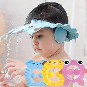แชมพูปรับได้หมวกคลุมอาบน้ำแบบกันน้ำหมวกสระผมเพื่อปกป้องหูและดวงตาจากเครื่องอาบน้ำเด็กน้ำ