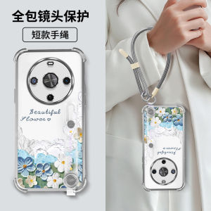 Luxury Soft Silicone Case for Huawei Mate 30 Full Protection with Lanyard Fashionable Womens Model with Camera Lens Protection