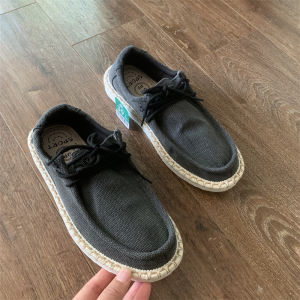 Comfortable Mens Slip-On Flat Shoes Breathable Jute Twisted Rubber Sole Casual round Toe Sneakers Summer Season Sport Leisure