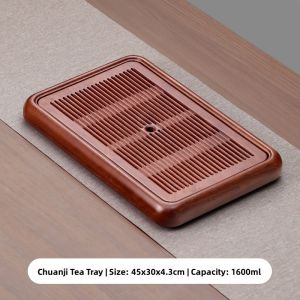 SHANGYANFANG | High-Quality Ebony Tea Tray with Water Storage and Drainage Function