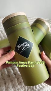 Famous Amos Festive 160g Cookie Gift Cylinder Box - Raya Ramadan Aidilfitri Lebaran Corporate Event