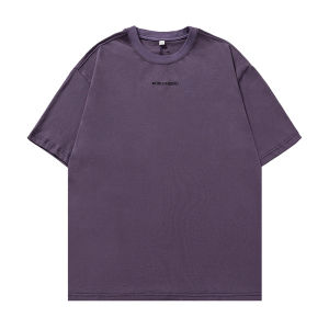 Pure Cotton Mens T-Shirt Short Sleeve round Neck Loose Fit Summer New Style Couple Letter Pattern Trendy Casual Tee