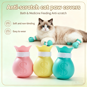 Cat Claw Cover Anti Scratch Adjustable Silicone Cat Foot Cover Paw Shoes Pet Bathing To Prevent Scratching and Injury Cat Shoes