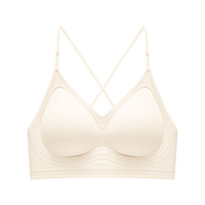 Miiow | Wireless One-Piece Backless Bra Womens Neck Hanging Underwear Invisible Strapless Bra Large Exposure Back Small Chest Gathered Big