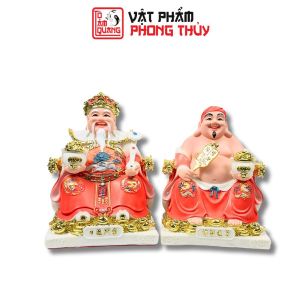 Cặp Thần Tài Thổ Địa Phú Quý mệnh hỏathổ đá cao cấp phong thủy để bàn thờ thu hút tài lộc may mắn TÔ TÂM QUANG