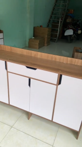 Tủ Để Giày 90 cánh khuyết Kệ giày dép thông minh Mẫu Mới Phong Cách Gỗ MDF Đã Qua Xử Lý
