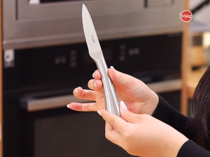Dao Santoku nhỏ 5" iMat lưỡi thép Cacbon 5CR15 chống mài mòn cán thép inox 430 không gỉ - Hàng Chính Hãng