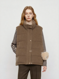 URLAZH | 90 White Goose Down Autumn New Chocolate Brown Quilted Vest