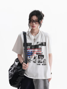 zuocisankon | American Vintage Print Tee Shirt