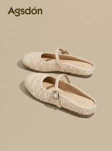Agsdon | Woven Head Slip-On Casual Mary Jane Mules