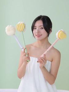 Double Sided Scrubbing Tool Bath Brush Long Handle Soft Fur Bath Brush Detachable Scrubbing Towel Strong Back Rubbing