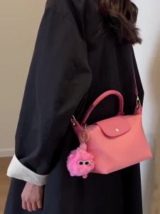 French long-handled medium-sized tote bag waterproof womens bag underarm bag cowhide dumpling bag single-shoulder crossbody bag