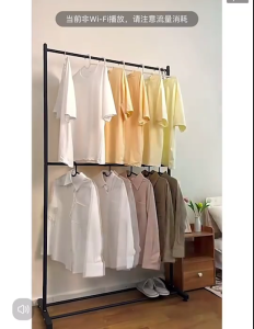 ราวตากผ้า 2 ชั้น ราวแขวนผ้าบาร์เดี่ยว อพาร์ตเมนต์ 60-200cm ราวมินิมอล