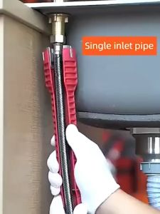 PITBULL 8in1 Multifunction Flume Wrench Faucet Sink Installer Wrench Plumbing Tool Water Pipe Spanner Kitchen Bathroom Water Pipe Repair Sink Bathroom Wrench Plumbing Installation Tool Household Water Pipe Faucet Vegetable Basin Angle Valve Sink Maintenan