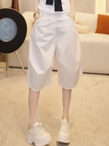 Shalldoer | Korean Style Casual Pants Womens Fashionable Five-Point Workwear Wide Leg High Waist Trousers Summer 2025 Retro Design Sense