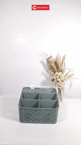 CLIO Plastik Basket Storage 5 Sekat Motif Bunga - Keranjang Tulip
