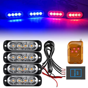 Đèn Báo Hiệu Khẩn Cấp Cảnh Báo Nhấp Nháy Không Dây 16 LED Cho Xe Hơi 12-24V Màu Đen Dùng Cho Xe Tải Xe Kéo Độ Chế